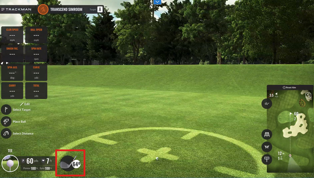 Trackman software club selection 1