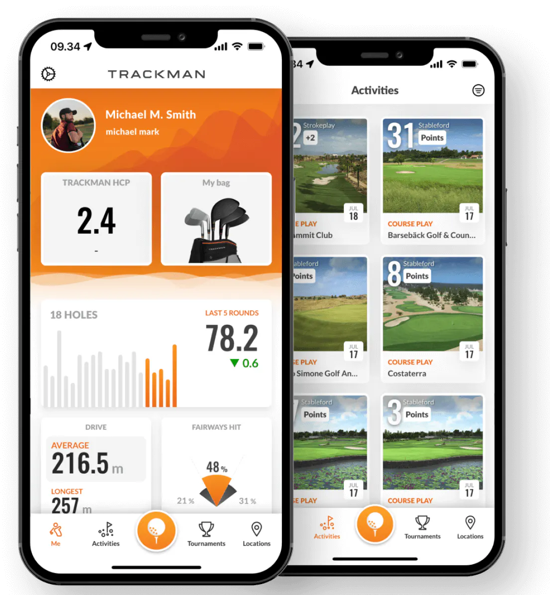 Trackman mobile golf software