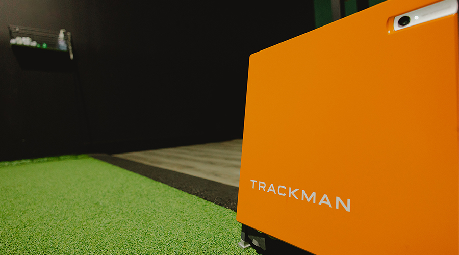 Close up of a Trackman 4 golf launch monitor