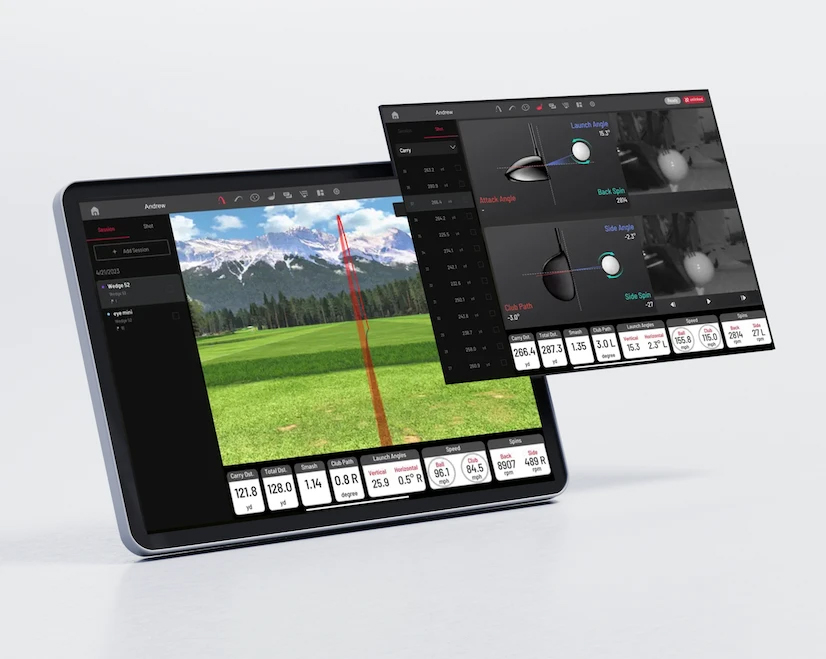 Uneekor golf software on tablet